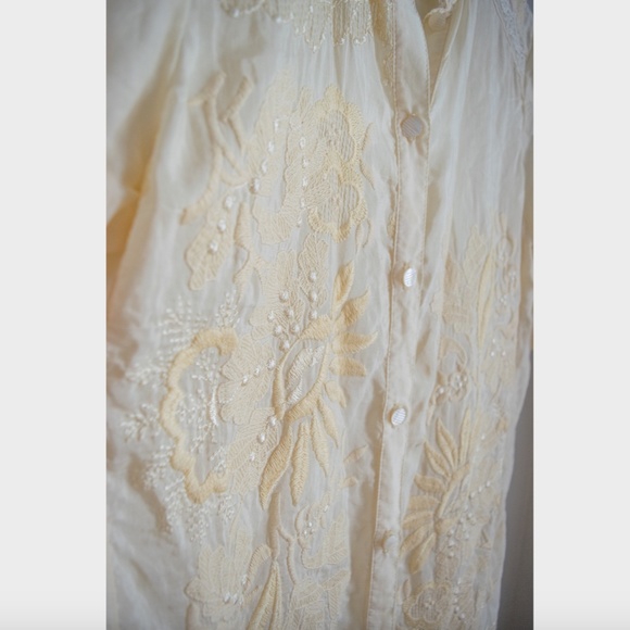 Burning Torch SILK Embroidered Top - Picture 5 of 9